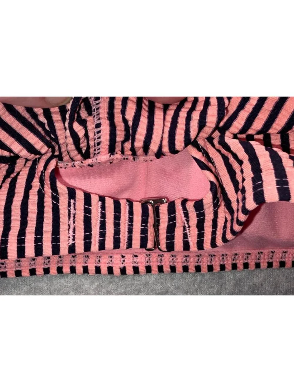 New Xhilaration Girls XS Pink with Strips Bikini Top